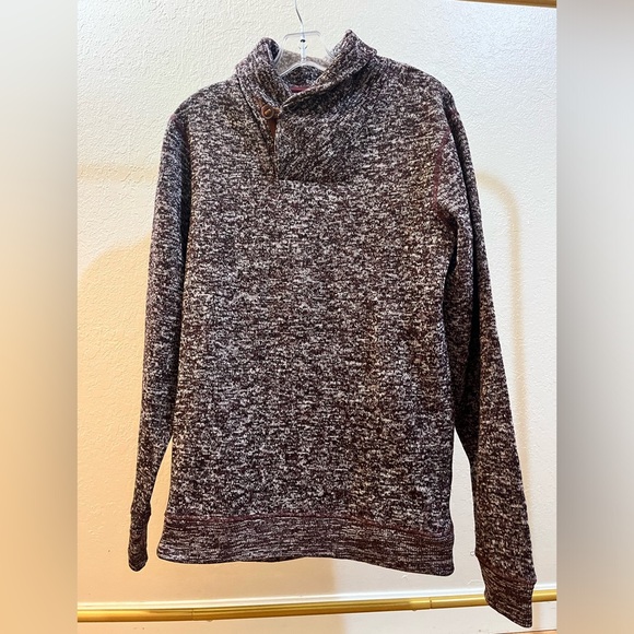 Le 31 Par Simons V Neck Turtleneck Sweater Men’s Size M 100% Polyester Maroon - Picture 4 of 16